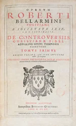 Pagina del titolo di De Controversiis di Robert Bellarmine, edizione pubblicata a Colonia nel 1620