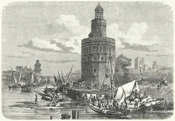 Torre del Oro, Siviglia, Spagna (incisione)