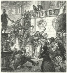 Rivolta dei contadini nella Rivoluzione francese (incisione)