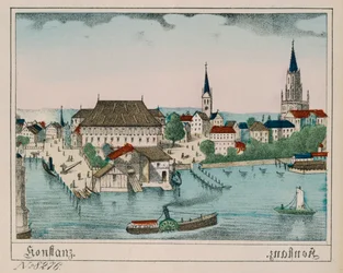 Veduta di Costanza con il porto, il Konzil e la cattedrale, 1830