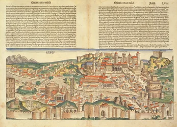 Vista della città di Roma, dal Nuremberg Chronicle di Hartmann Schedel, 1493
