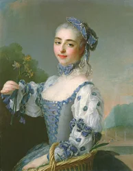 Giovane donna con un cesto
