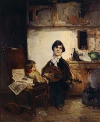 Storpio che suona il mandolino o Il narratore, di Gerolamo Induno