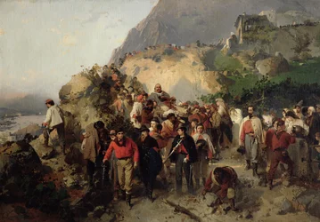 Garibaldi ferito (1807-82) nelle montagne dell