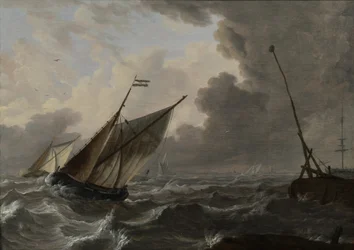 Navi a vela in mare agitato