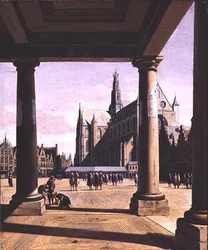 Veduta di Haarlem con la Groote Kerk