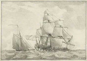 Cutter e una fregata da guerra