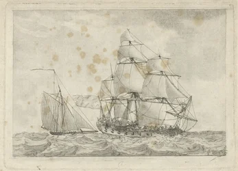 Cutter e una fregata da guerra