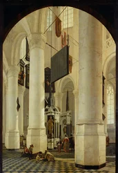 Interno della Nieuwe Kerk a Delft con la Tomba di Guglielmo il Taciturno, 1650