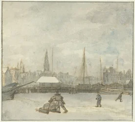 Paesaggio invernale ad Amsterdam