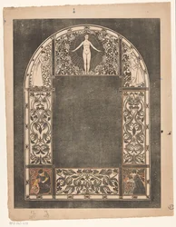 Progetto per la cornice di un calendario per il 1901 con donne e fiori