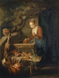 Cameriera in cucina al pozzo, c.1650