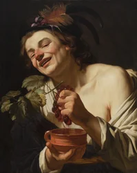 Giovane Sorridente che Spremi Uva, 1622