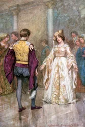 "Si dichiararono il loro amore reciproco" (litografia a colori)
