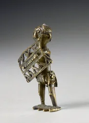 Guerriero con scudo (ottone)