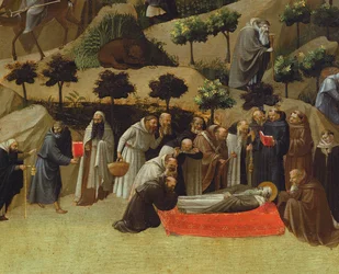 Dettaglio della Tebaide, morte di un santo, c.1410