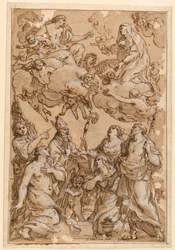 Disegno, Cristo e la Vergine con i Santi Patroni di Pistoia, 1638