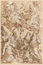 Disegno, Cristo e la Vergine con i Santi Patroni di Pistoia, 1638