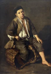 Ragazzo di bottega seduto su un cesto, c.1735