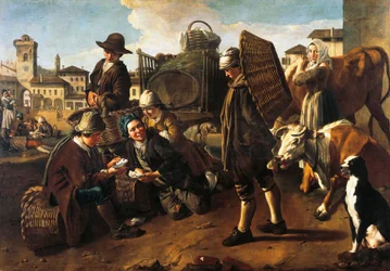 Scena di mercato, di Giacomo Ceruti, noto come Pitocchetto (1698-1767)