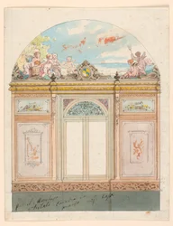 Disegno, decorazione murale dipinta, 1870