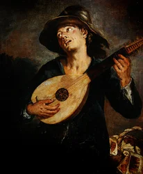 Cantante con un liuto