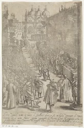 Processione di musicisti davanti al Palazzo Ducale