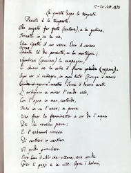 Manuscript of his Poem "La quiete dopo la tempesta" by Leopardi. 1829 (documents )