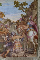 Alessandro Magno che copre il cadavere di Dario con un mantello, Sala Principale