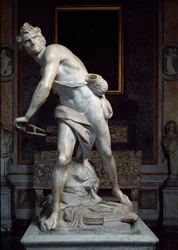 Davide che lancia la pietra della fionda Scultura barocca di Gian Lorenzo Bernini