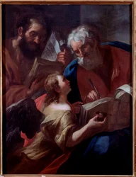 Rappresentazione di San Matteo e un altro evangelista