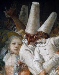Pulcinella e acrobati (dettaglio)
