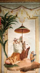 La passeggiata dei mandarini, dalla Stanza Cinese nella Foresteria, 1757