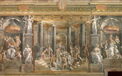 Il battesimo di Costantino, 1517-1524