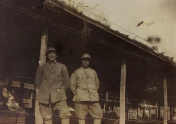 Album "Immagini di Guerra II": soldati italiani in Val Chiusone a Podsenica, 09/1917 (foto b/n)