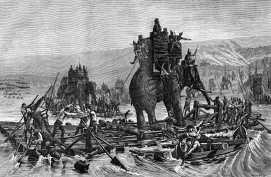 Annibale attraversa il Rodano, 218 a.C.