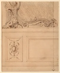Disegno, Progetto per la parte inferiore di un pannello murale, 1714