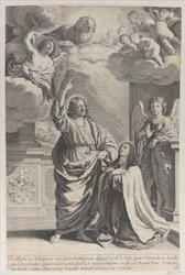 Santa Teresa che prega accanto a Cristo, che indica Dio Padre, 1635-1700