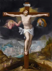 Cristo sulla croce tra due angeli