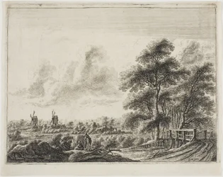 Paesaggio con piccolo ponte