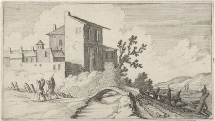 Ponte davanti a edifici murati (Dodici paesaggi)