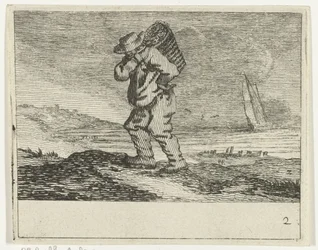 Paesaggio dunale con un pescatore