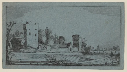 Campi prima delle rovine trasformati in fattorie, da Dodici paesaggi con figure