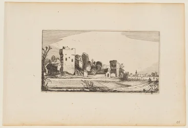 Campi prima delle rovine trasformati in fattorie, da Dodici paesaggi con figure
