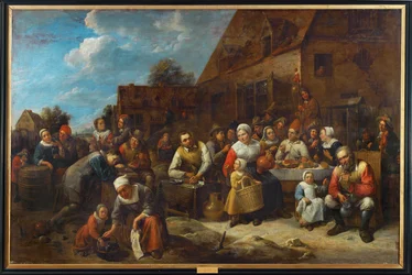 Il banchetto del villaggio (dipinto su tela)
