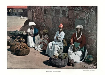 Venditori di frutta, Rio de Janeiro, Brasile, XIX secolo