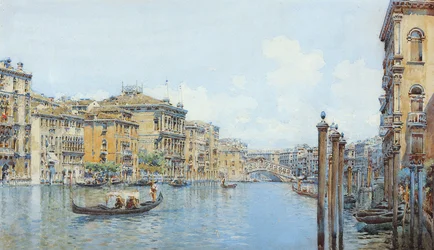 Il Canal Grande con vista sul Palazzo Papadopoli prima del Ponte di Rialto