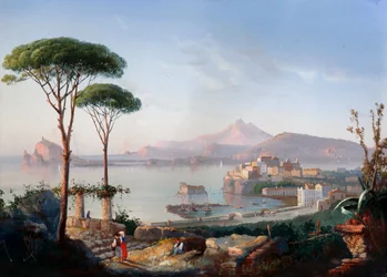 Veduta della Baia di Pozzuoli con Capo Miseno e Ischia sullo sfondo