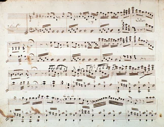 Prima pagina di spartito musicale per la sinfonia ridotta per pianoforte di Otello, opera di Gioacchino Rossini