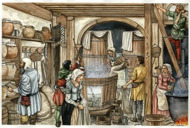 Medioevo: fabbrica di birra (birreria)
